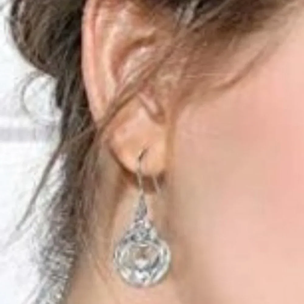 New 925 Silver Filled Small Claddagh Drop Earrings - Picture 2 of 4